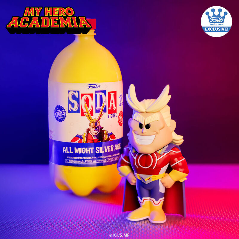 Funko Pop! Soda: My Hero Academia - All Might Silver Age Glow-In-The-Dark (GITD) Funko Vinyl Soda 3 Liter Figure - Funko Shop Exclusive