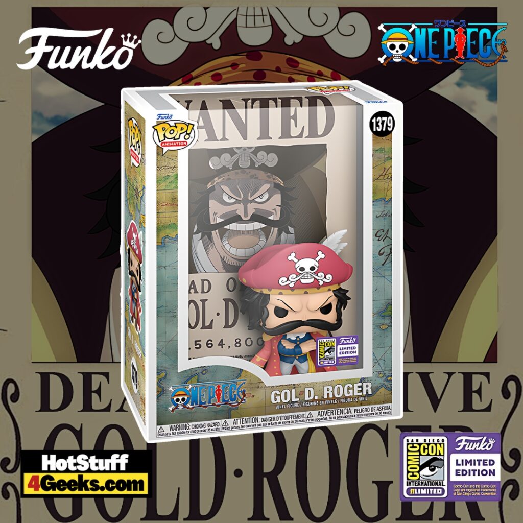 The new Funko POP! Art Cover: One Piece – Wanted Dead or Alive Gol D. Roger Funko Pop! Poster Vinyl Figure - SDCC 2023 Exclusive