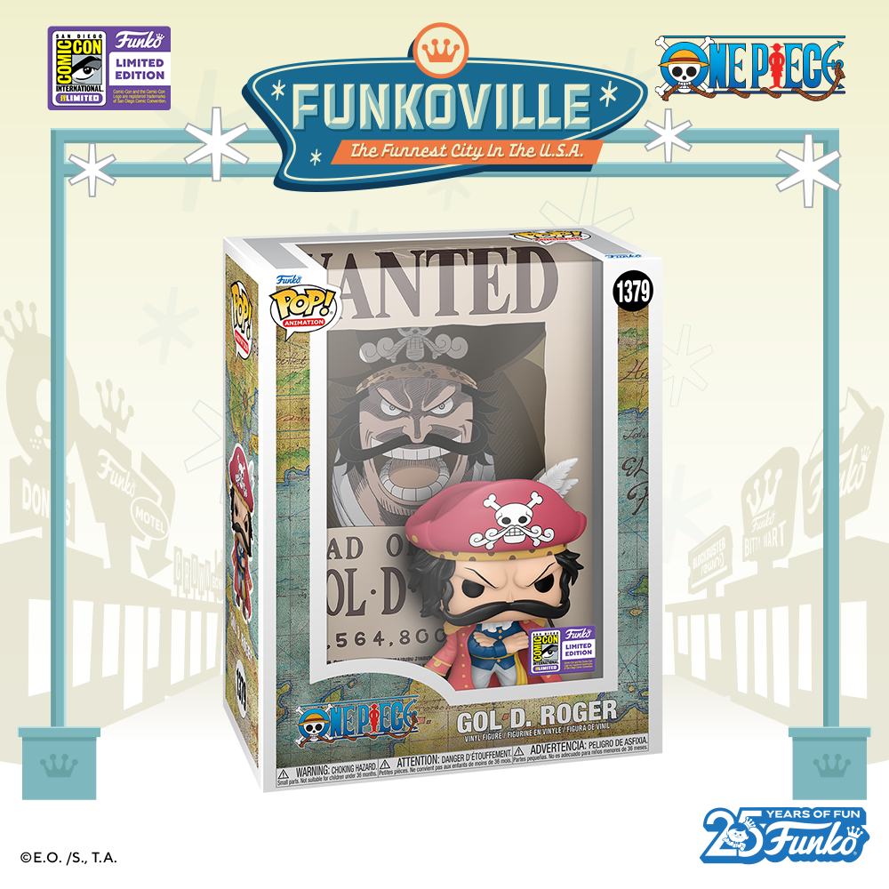 The new Funko POP! Art Cover: One Piece – Wanted Dead or Alive Gol D. Roger Funko Pop! Poster Vinyl Figure - SDCC 2023 Exclusive