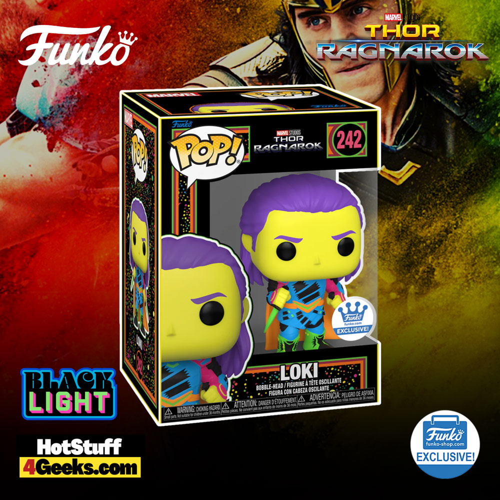 Funko Pop! Marvel Studios - Thor: Ragnarok - Loki Black Light Funko Pop! Vinyl Figure - Funko Shop Exclusive