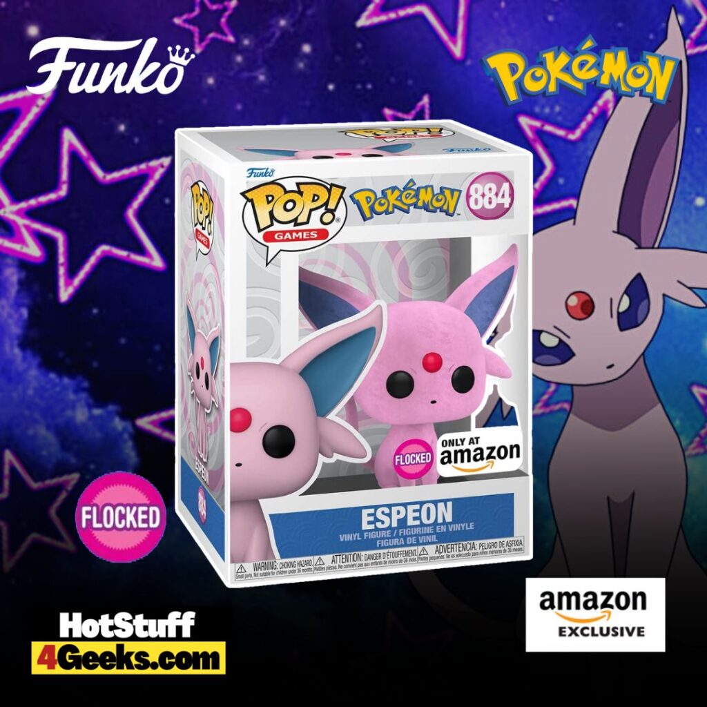 Funko Pop! Games: Pokémon - Espeon (Flocked) Funko Pop! Vinyl Figure, Amazon Exclusive