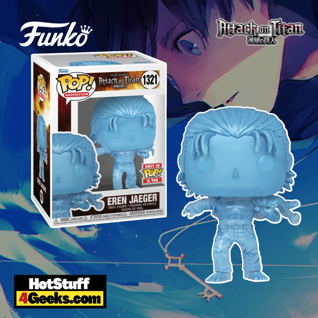 Funko Pop! and Tee: Attack on Titan -  Eren Jaeger Transparent Funko Pop! Vinyl Figure and Adult T-Shirt Bundle