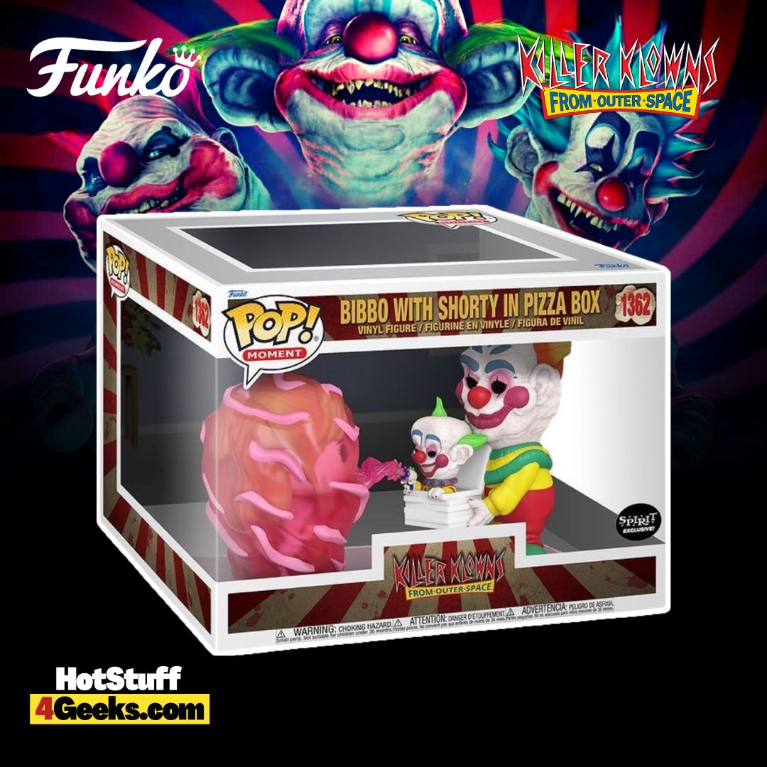 Funko Pop! Movie Moment: Killer Klowns From Outer Space - Bibbo with Shorty in Pizza Box Funko Pop! Vinyl Figure - Spirit Halloween Exclusive