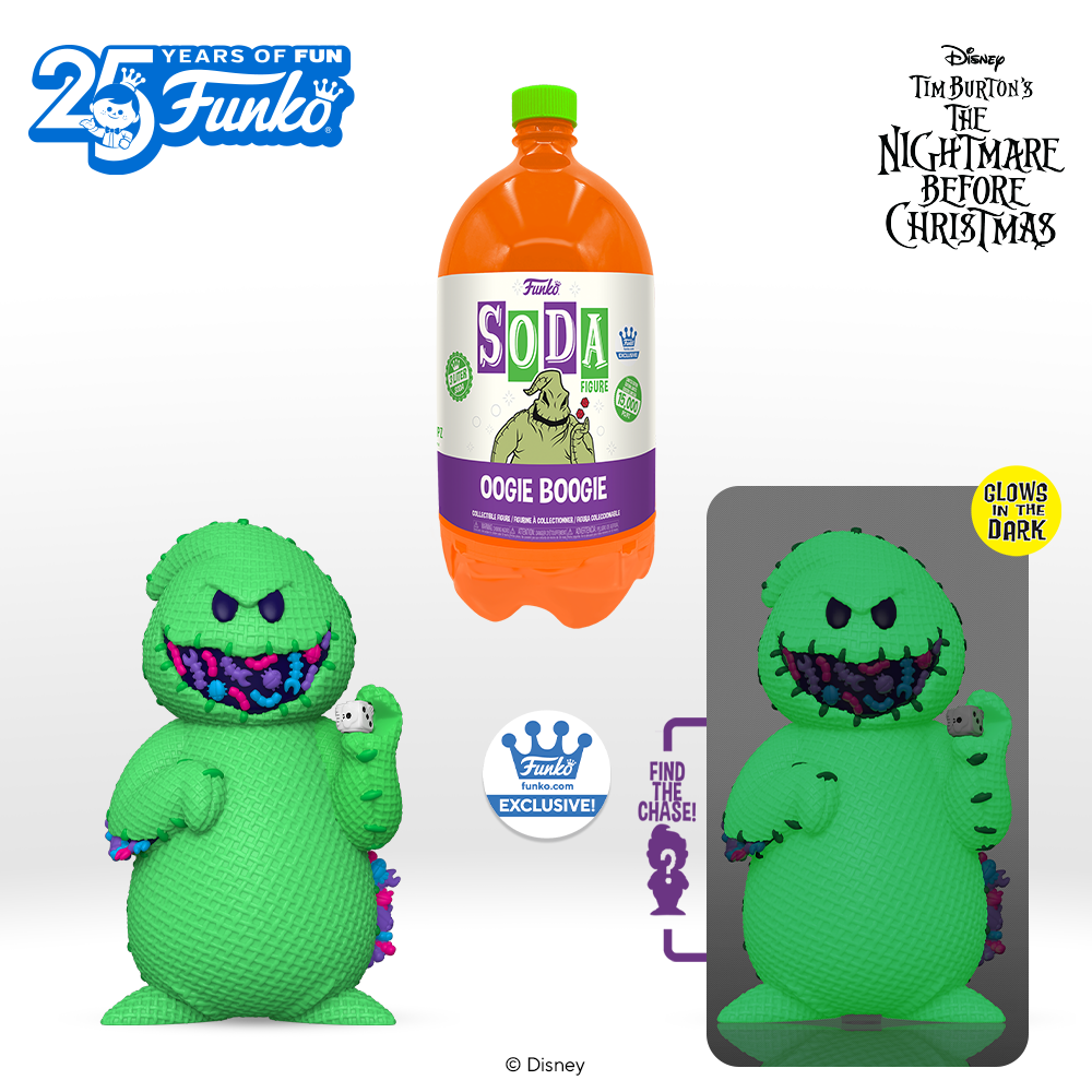 Funko Pop! Soda: The Nightmare Before Christmas – Oogie Boogie 3 Liter Funko Vinyl Soda  Figure with Glow-In-The-Dark (GITD) Chase Variant – Funko Shop Exclusive