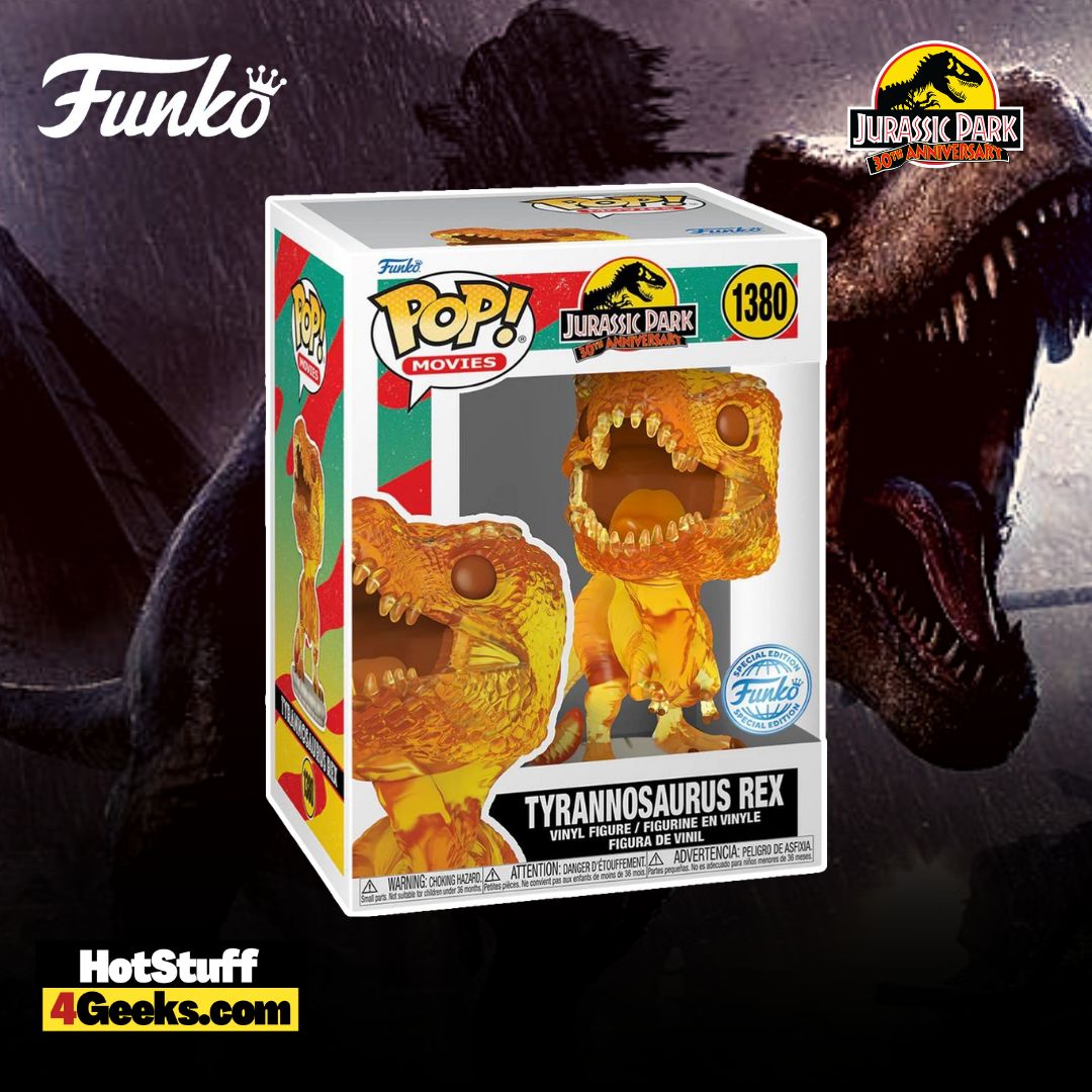 Funko POP! Movies: Jurassic Park 30th Anniversary - Tyrannosaurus Rex (Ambar) Funko Pop! Vinyl Figure - Exclusive