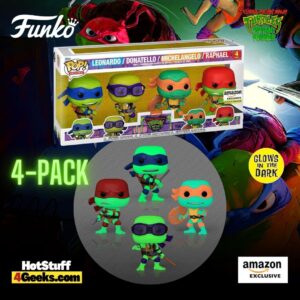 2023 NEW TMNT: Mutant Mayhem: Glow 4 Pack Funko Pops! Exclusive