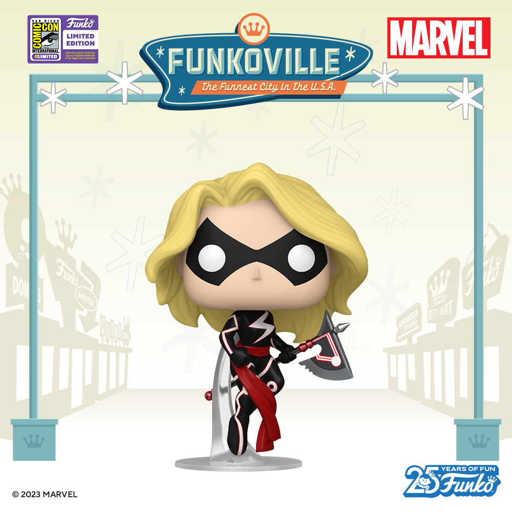 Funko POP! Marvel - Captain Marvel Flying (with Axe) Funko Pop! Vinyl Figure – SDCC 2023 Exclusive