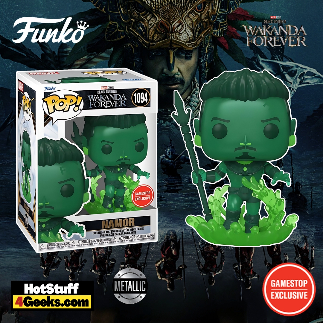 Funko Pop! and Tee - Black Panther: Wakanda Forever - Green Namor (Metallic) Funko POP! Vinyl Figure and Tee Bundle - GameStop Exclusive