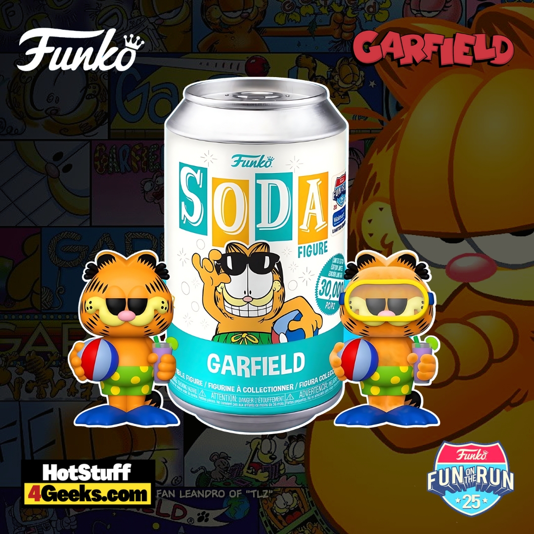 Funko Pop! Soda: Garfield (Beach) Funko Soda Vinyl Figure with Flocked Garfield with Goggles Chase  - Walmart X Fun on the Run Exclusive
