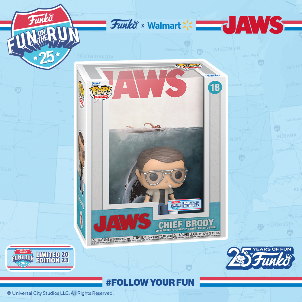 Funko Pop! VHS Covers: Jaws - Chief Brody Funko Pop! VHS Cover Vinyl Figure - Walmart X Fun on the Run Exclusive