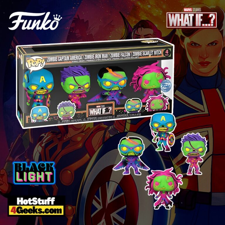 2023 NEW Marvel: What If...? Black Light 4-Pack Funko Pops!