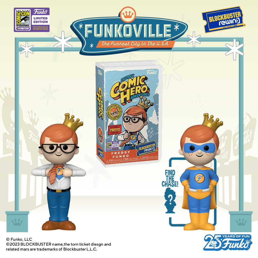 Funko! REWIND Freddy Funko (Freddy’s Comic Hero Adventures version) Rewind Vinyl Figure – SDCC 2023 Exclusive