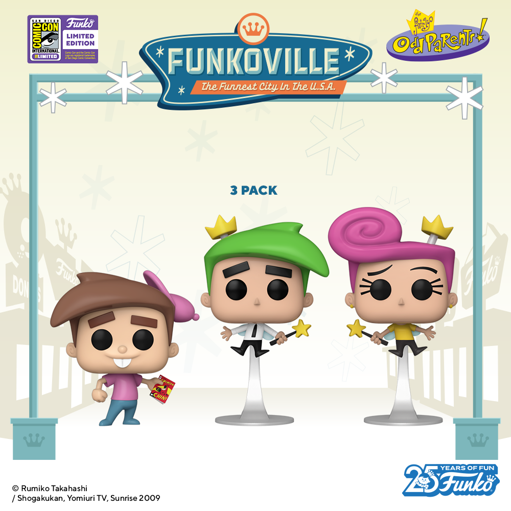 Funko POP! Animation: The Fairly Odd Parents – Cosmo, Wanda, and Timmy Turner Funko 3-Pack Pop! Vinyl Figures – SDCC 2023 Exclusive