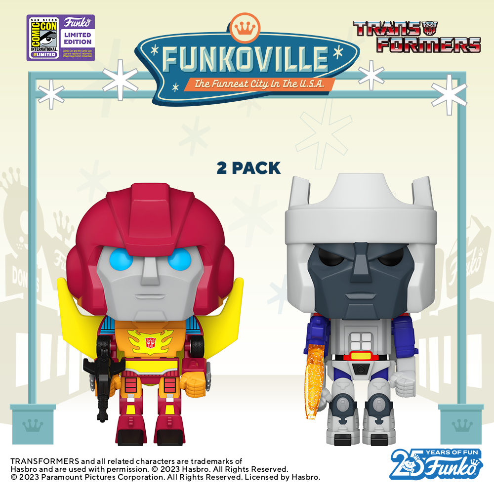 Funko POP! Retro Toys: Transformers – Rodimus and Galvatron 2-Pack Funko Pop! Vinyl Figures – SDCC 2023 Exclusive