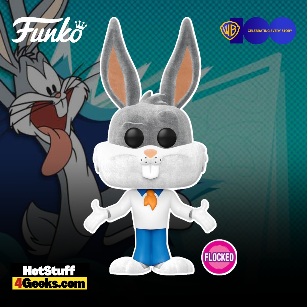Funko Pop! Tee: Warner Bros. 100th Anniversary - Bugs Bunny as Fred Jones (Flocked) Funko Pop! Tee Vinyl Figure Bundle (2023 release)
