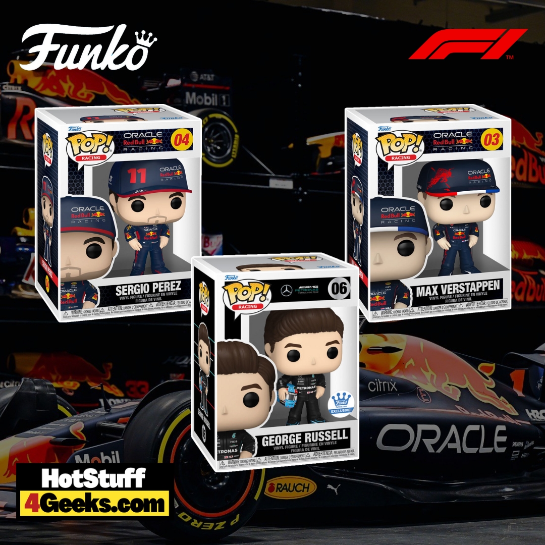 2023 NEW Formula 1 Funko Pops! Verstappen, Perez & Russell