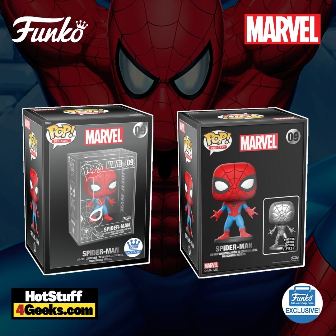 Funko Pop! Marvel: Spider-Man (Die-Cast) Funko Pop! Vinyl Figure with Silver Metallic Chase Variant - Funko Shop Exclusive