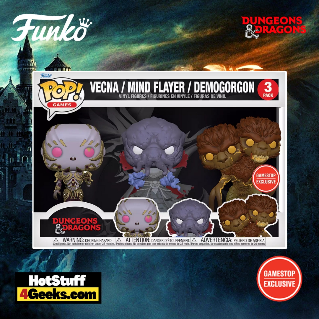 Funko Pop! Games: Dungeons & Dragons - Vecna, Mind Flayer, and Demogorgon 3-Pack Funko Pop! Vinyl Figures - GameStop Exclusive (2023 release)