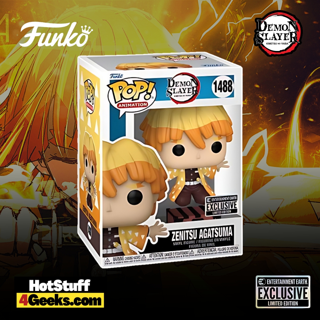 Funko Pop! Animation: Demon Slayer: Zenitsu Agatsuma (Kneeling) Funko Pop! Vinyl Figure – Entertainment Earth Exclusive