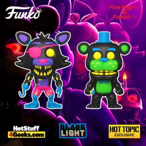 2023 NEW FNaF: Foxy & Freddy Fazbear Blacklight Funko Pops!