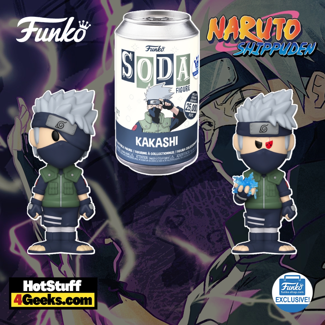 Funko Soda: Naruto Shippuden - Kakashi Funko Soda Figure with Kakashi with Lightning Blade Chase Variant - Funko Shop Exclusive (2023 release)