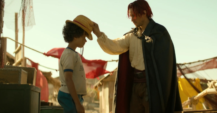 In a flashback that captures the essence of youthful aspiration, Colton Osorio takes on the role of a young Luffy, while Peter Gadiot portrays his mentor, the charismatic pirate Shanks, in Netflix's "One Piece."