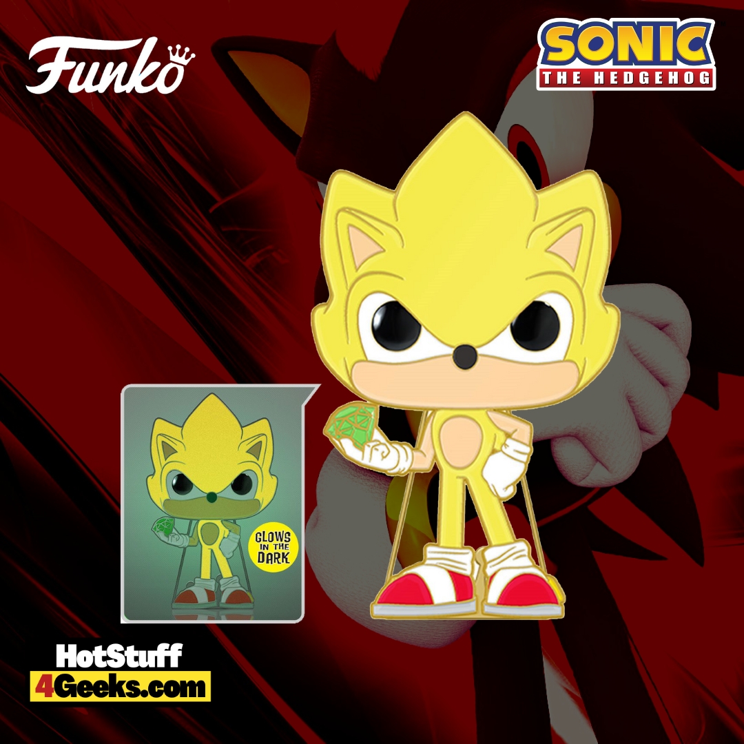 Sonic Super Sonic Large Enamel Funko Pop! Pin #03 (GITD)
