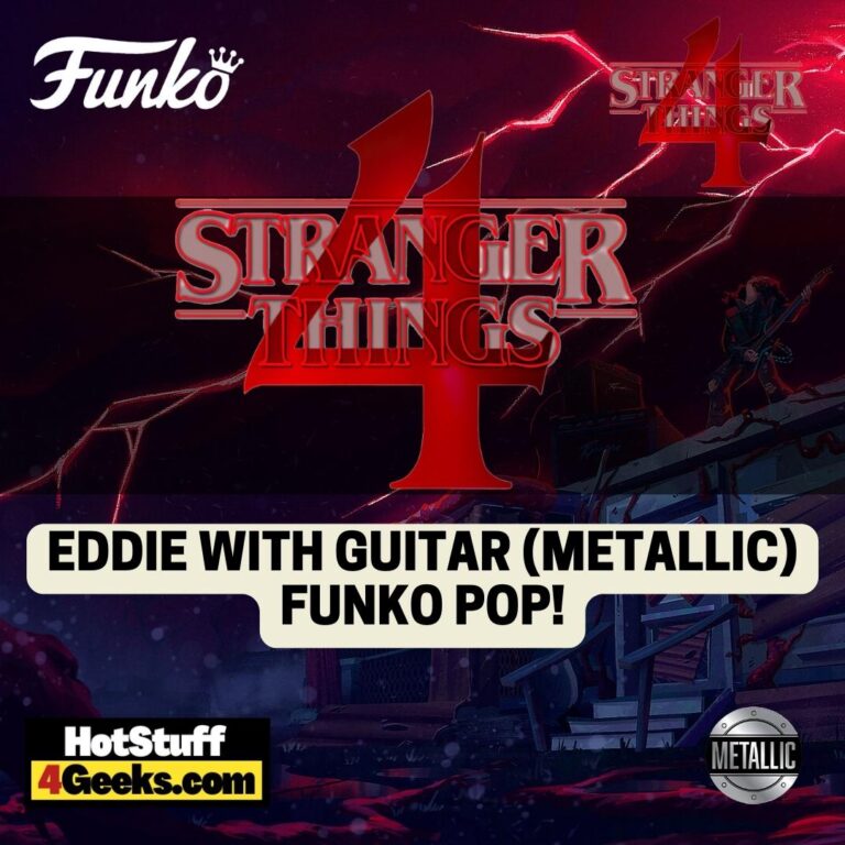 Funko Pop! Television: Stranger Things Season 4: Hunter Eddie Munson with Guitar (Metallic) Funko Pop! Vinyl Figure - Exclusive (2023 release)