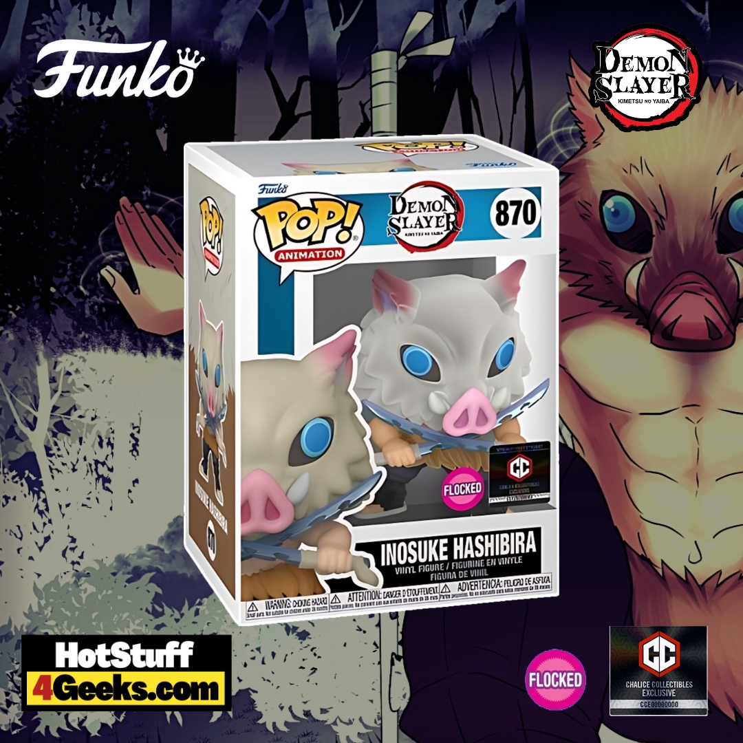 Funko Pop! Demon Slayer: Inosuke Hashibira (Flocked) Funko Pop! Vinyl Figure – Chalice Collectibles Exclusive (2023 release)