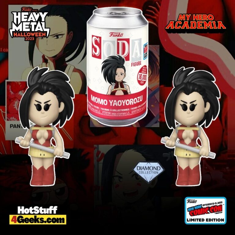 Funko Soda! My Hero Academia: Momo Yaoyorozu Funko Soda Vinyl Figure with Diamond Glitter Chase – NYCC 2023 and GameStop Shared Exclusive