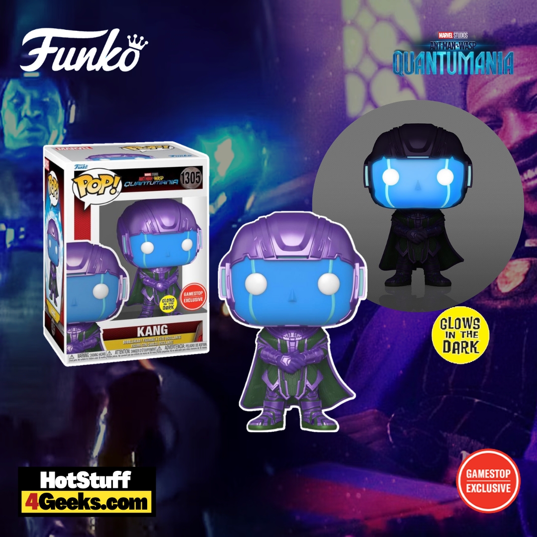 Funko Pop! Ant-Man and the Wasp: Quantumania - Kang Glow-In-The-Dark (GITD) Funko Pop! and Tee Vinyl Figure - GameStop Exclusive (2023 release)