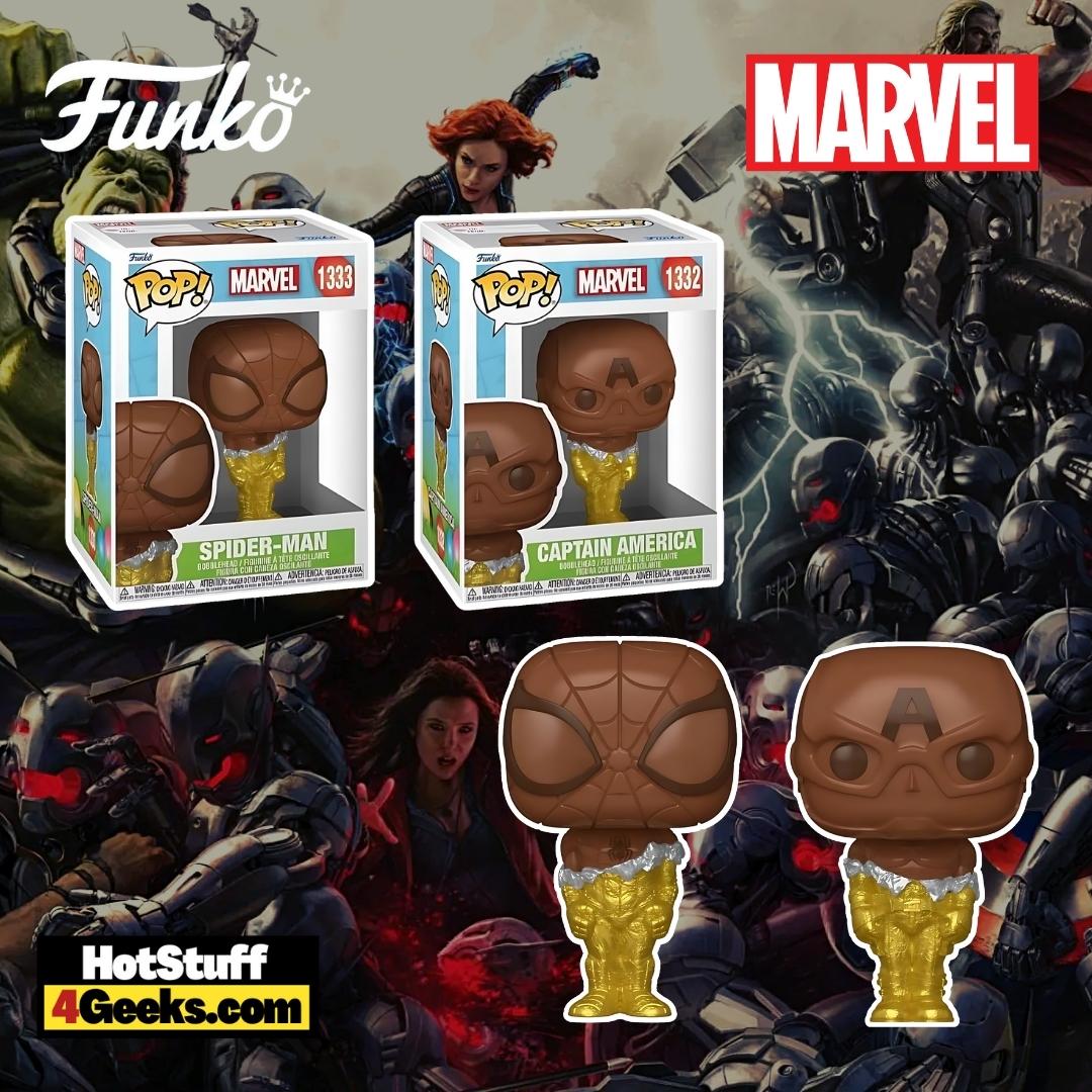 Marvel - Spider-Man and Captain America Chocolate Deco Funko Pop! Vinyl Figures