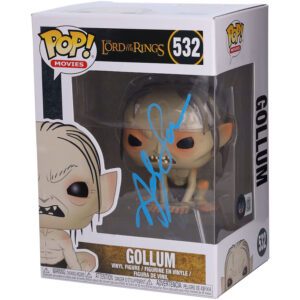 Andy Serkis Lord of the Rings Autographed Fanatics Authentic Gollum 532 Funko Pop Vinyl Figure - Signed in Blue Paint - BAS